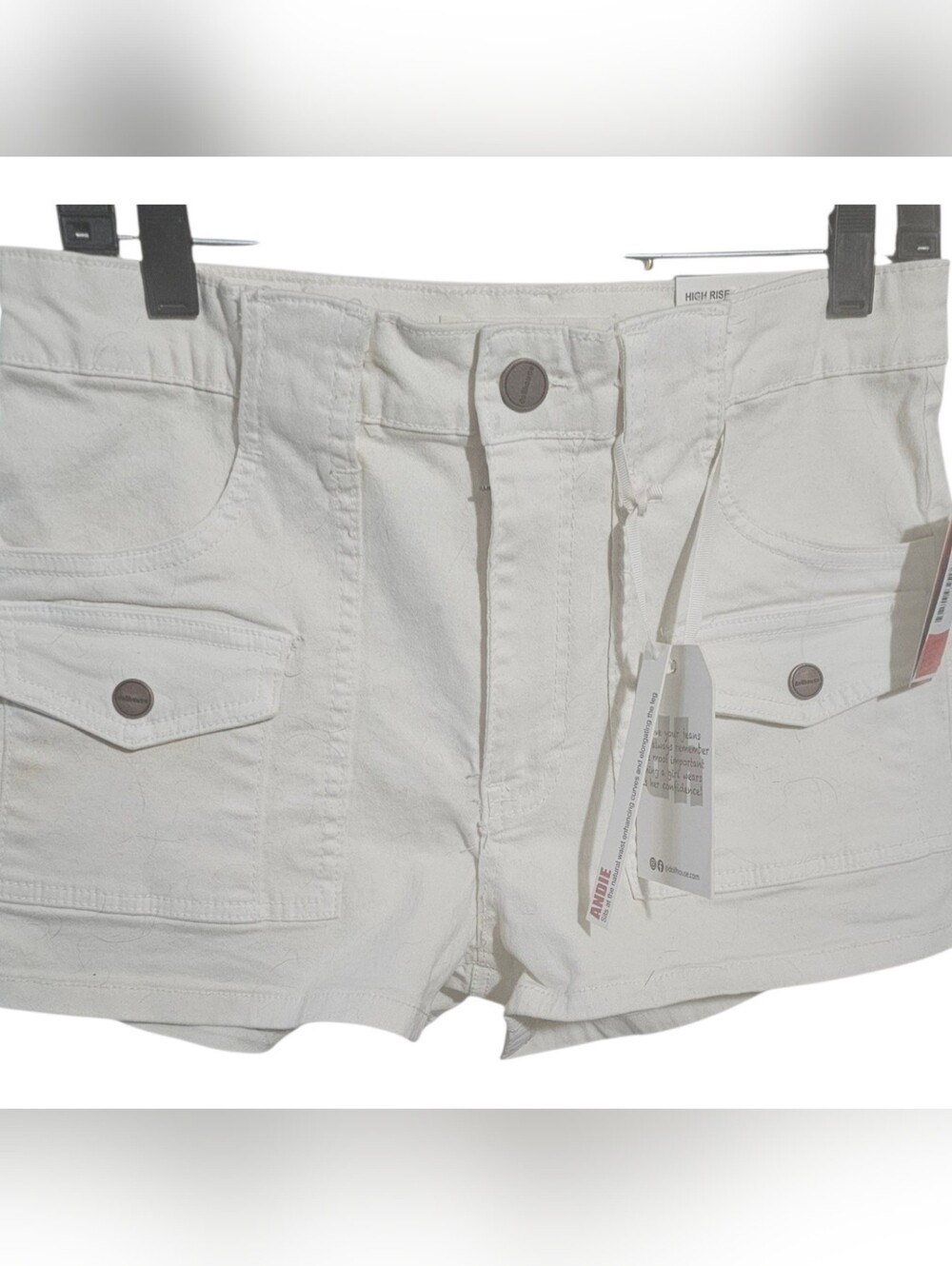 Dollhouse High Rise Andie Cargo Utility Shorts Off White NWT Size 11/12